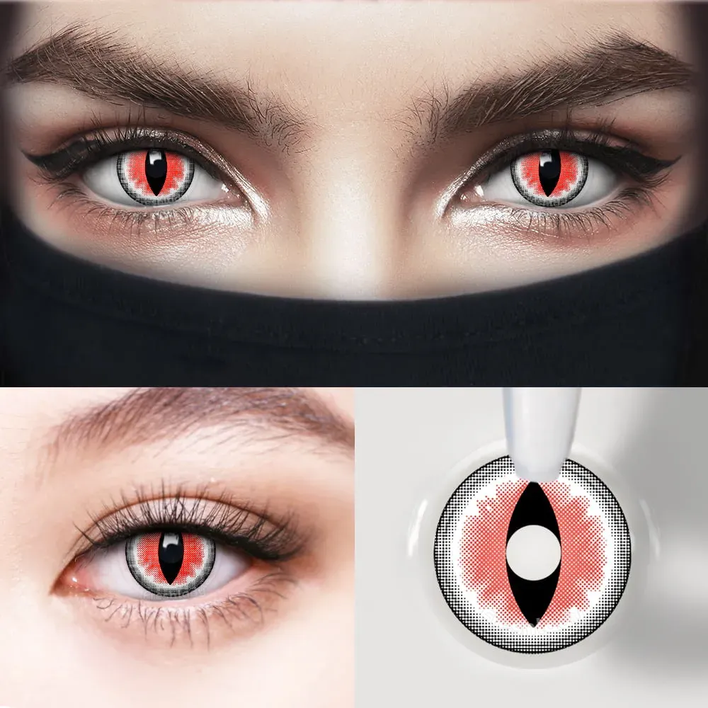 EyeLensy أحمر عيون قط الراغدول عدسات لاصقة ملونة سنة واحدة